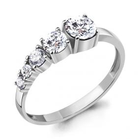 Серебряное кольцо AQUAMARINE А67475 с фианитом А67475 фото