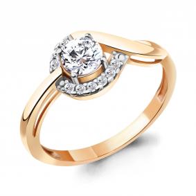 Кольцо из золочёного серебра AQUAMARINE А67478А-п с фианитом А67478А-п фото