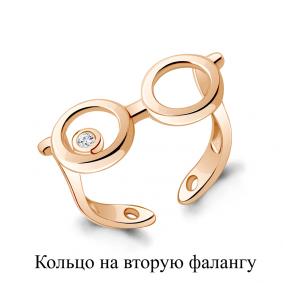 Кольцо из золочёного серебра AQUAMARINE А67544А-п с фианитом А67544А-п фото