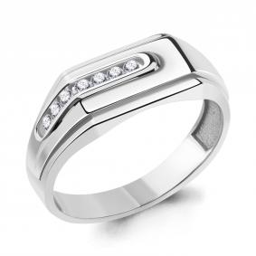 Серебряное кольцо AQUAMARINE А67709А с фианитом А67709А фото