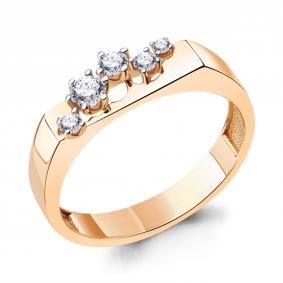 Кольцо из золочёного серебра AQUAMARINE А67745А-п с фианитом А67745А-п фото