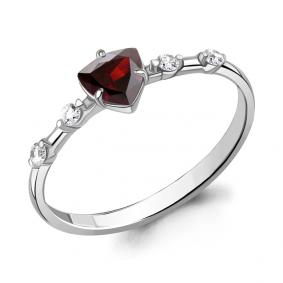 Серебряное кольцо AQUAMARINE А6779003А с фианитом и гранатом А6779003А фото