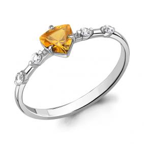 Серебряное кольцо AQUAMARINE А6779006А с фианитом и цитрином А6779006А фото