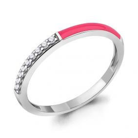 Серебряное кольцо AQUAMARINE А67808А с фианитом и эмалью А67808А фото