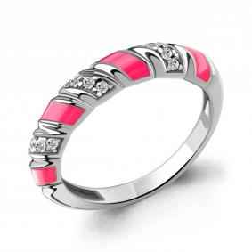 Серебряное кольцо AQUAMARINE А67832А с фианитом и эмалью А67832А фото