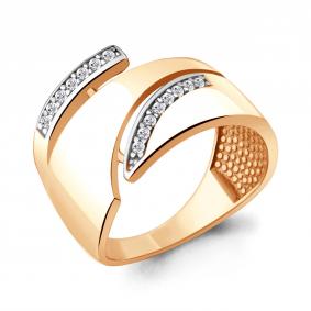 Кольцо из золочёного серебра AQUAMARINE А67840А-п с фианитом А67840А-п фото