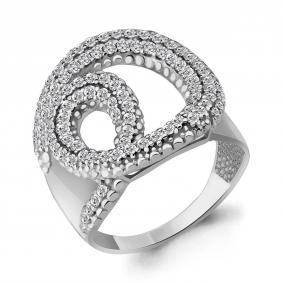 Серебряное кольцо AQUAMARINE А67860А с фианитом А67860А фото