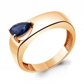 Кольцо из золочёного серебра AQUAMARINE А67994Н-п с гидротермальным сапфиром А67994Н-п фото