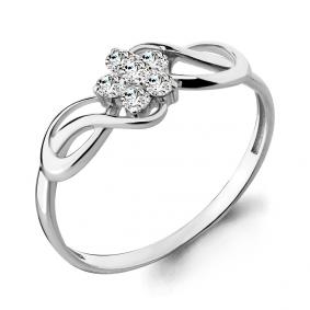 Серебряное кольцо AQUAMARINE А68001А с фианитом А68001А фото