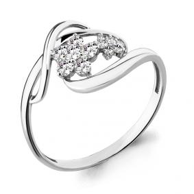 Серебряное кольцо AQUAMARINE А68004А с фианитом А68004А фото