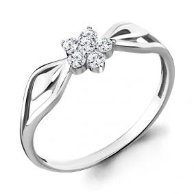 Серебряное кольцо AQUAMARINE А68006А с фианитом А68006А фото