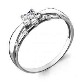 Серебряное кольцо AQUAMARINE А68007А с фианитом А68007А фото
