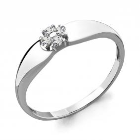 Серебряное кольцо AQUAMARINE А68023А с фианитом А68023А фото