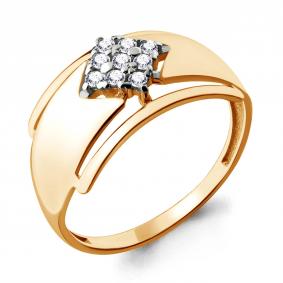 Кольцо из золочёного серебра AQUAMARINE А68027А-п с фианитом А68027А-п фото