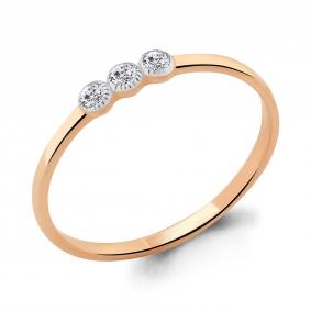 Кольцо из золочёного серебра AQUAMARINE А68034А-пк с фианитом А68034А-пк фото