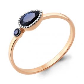 Кольцо из золочёного серебра AQUAMARINE А68107Б-пк с гидротермальным сапфиром А68107Б-пк фото