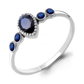 Серебряное кольцо AQUAMARINE А68109Б с гидротермальным сапфиром А68109Б фото