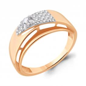 Кольцо из золочёного серебра AQUAMARINE А68199А-п с фианитом А68199А-п фото