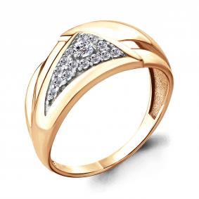 Кольцо из золочёного серебра AQUAMARINE А68200А-п с фианитом А68200А-п фото