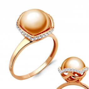 Кольцо из золочёного серебра AQUAMARINE А68228А-п с фианитом А68228А-п фото