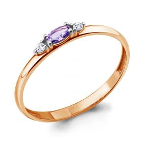 Кольцо из золочёного серебра AQUAMARINE А68259Д-п с фианитом А68259Д-п фото