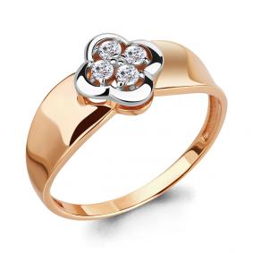 Кольцо из золочёного серебра AQUAMARINE А68262А-пк с фианитом А68262А-пк фото