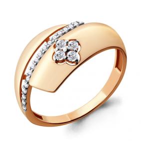 Кольцо из золочёного серебра AQUAMARINE А68268А-п с фианитом А68268А-п фото