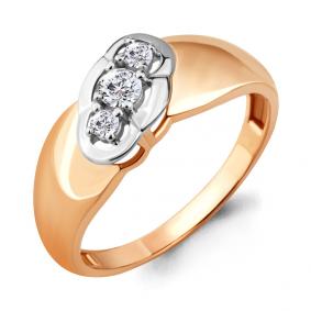 Кольцо из золочёного серебра AQUAMARINE А68270А-пк с фианитом А68270А-пк фото