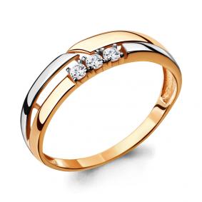 Кольцо из золочёного серебра AQUAMARINE А68279А-пк с фианитом А68279А-пк фото