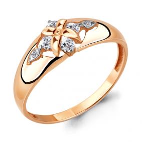 Кольцо из золочёного серебра AQUAMARINE А68281А-п с фианитом А68281А-п фото