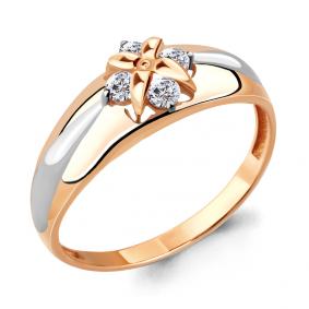 Кольцо из золочёного серебра AQUAMARINE А68285А-пк с фианитом А68285А-пк фото