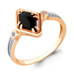 Кольцо из золочёного серебра AQUAMARINE А68305АЧ-п с фианитом и ювелирным кристаллом А68305АЧ-п фото