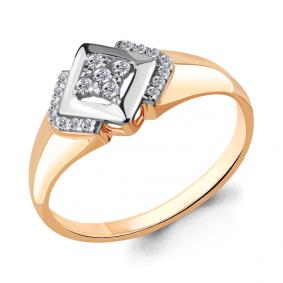 Кольцо из золочёного серебра AQUAMARINE А68310А-пк с фианитом А68310А-пк фото