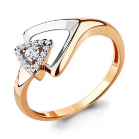 Кольцо из золочёного серебра AQUAMARINE А68313А-пк с фианитом А68313А-пк фото