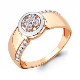 Кольцо из золочёного серебра AQUAMARINE А68315А-пк с фианитом А68315А-пк фото