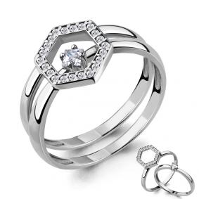 Серебряное кольцо-трансформер AQUAMARINE с фианитом А68322А А68322А фото