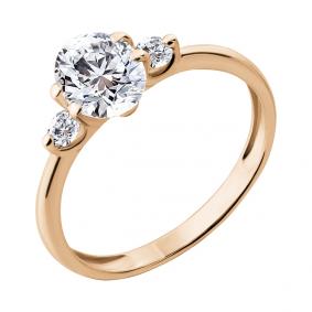 Кольцо из золочёного серебра AQUAMARINE А68352-п с фианитом А68352-п фото