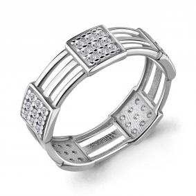 Серебряное кольцо AQUAMARINE А68356А с фианитом А68356А фото