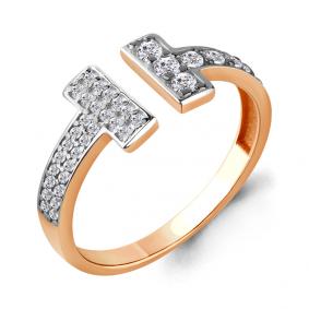 Кольцо из золочёного серебра AQUAMARINE А68384А-п с фианитом А68384А-п фото