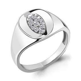 Серебряное кольцо AQUAMARINE А68393А с фианитом А68393А фото