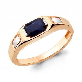 Кольцо из золочёного серебра AQUAMARINE А68430Н-пк с гидротермальным сапфиром А68430Н-пк фото