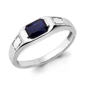 Серебряное кольцо AQUAMARINE А68430Н с гидротермальным сапфиром А68430Н фото