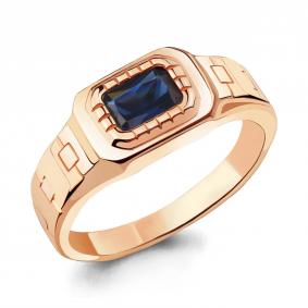 Кольцо из золочёного серебра AQUAMARINE А68432Н-п с гидротермальным сапфиром А68432Н-п фото
