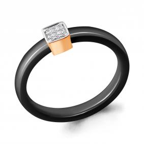 Кольцо из золочёного серебра AQUAMARINE А68449-п с фианитом и керамикой А68449-п фото