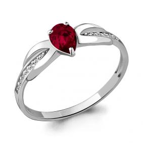 Серебряное кольцо AQUAMARINE А68485101В с фианитом и ювелирным кристаллом А68485101В фото