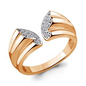 Кольцо из золочёного серебра AQUAMARINE А68490А-п с фианитом А68490А-п фото