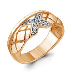 Кольцо из золочёного серебра AQUAMARINE А68496А-п с фианитом А68496А-п фото