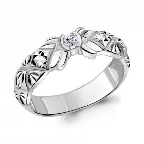 Серебряное кольцо AQUAMARINE А68498А с фианитом А68498А фото