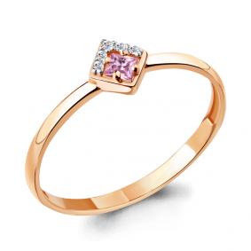 Кольцо из золочёного серебра AQUAMARINE А68499АВ-п с фианитом А68499АВ-п фото