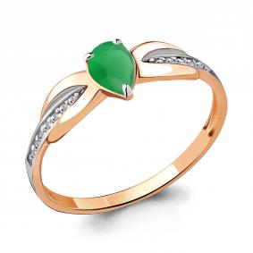 Кольцо из золочёного серебра AQUAMARINE А68500101Г-п с фианитом и ювелирным кристаллом А68500101Г-п фото